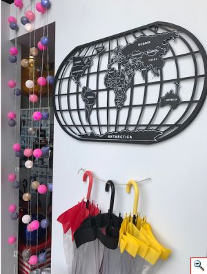 Μεταλλική Υδρόγειος Διακοσμητικό Τοίχου 100cm X 60cm World Map