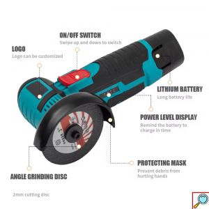 Γωνιακός Τροχός 76mm Μπαταρίας 2x1.5Ah