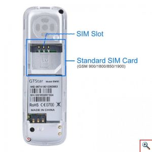 GTSTAR Ακουστικό Bluetooth - Κινητό τηλέφωνο με Πληκτρολόγιο και κάρτα Sim 2 σε 1
