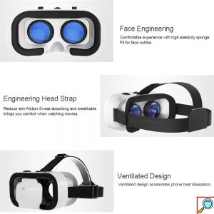 3D VR Headset Ρυθμιζόμενα Γυαλιά Εικονικής Πραγματικότητας Shinecon για Smartphone Κινητά 4.7 έως 6 Ίντσες