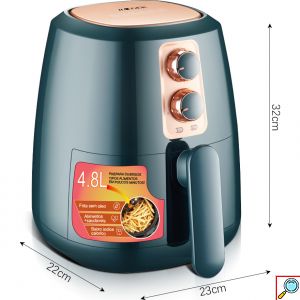 Haeger® Φριτέζα Αέρος 1350W με Αποσπώμενο Κάδο 4.8L & Ρυθμιζόμενο Θερμοστάτη 