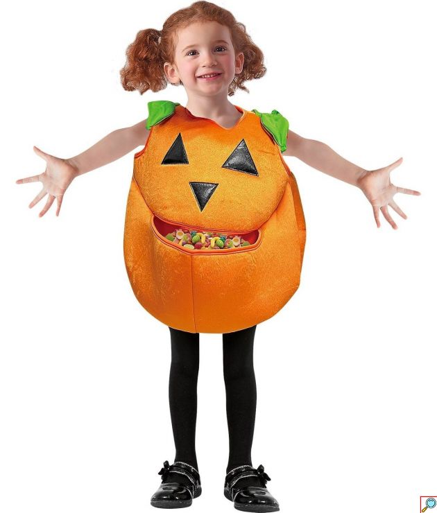 Στολή Μπεμπέ Κολοκύθα Halloween με Θήκη για Γλυκά, Βρεφική Στολή Halloween Πορτοκαλί, Αποκριάτικη Στολή για Μωρά