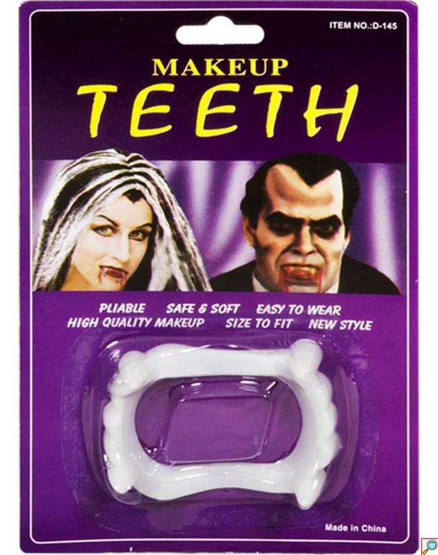 Μασέλα Δράκουλα Halloween Τρόμου, Δόντια Βαμπίρ με Μακριούς Κυνόδοντες, Μαλακή και Εύκαμπτη για Μεταμφίεση