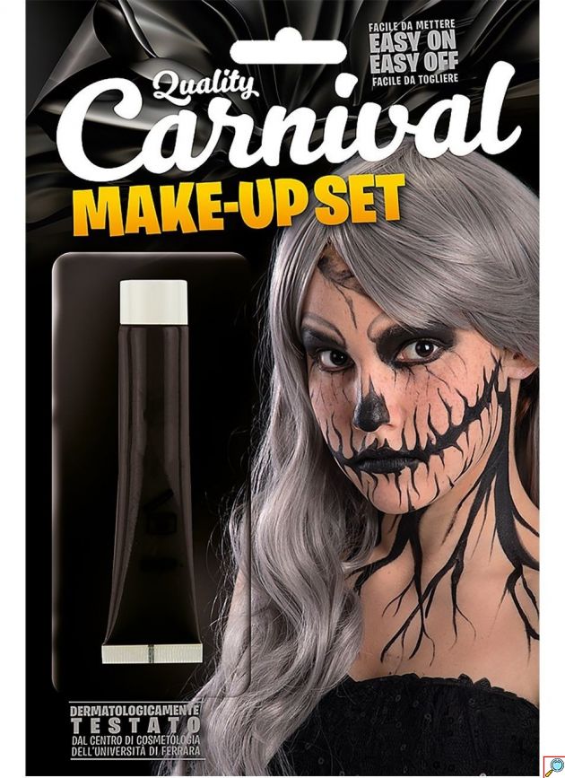 Βαφή Προσώπου Halloween Μαύρη σε Σωληνάριο 28,3ml, Make-up για Μακιγιάζ Σκελετού, Τρόμου και Μεταμφίεσης