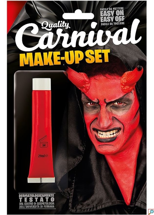 Βαφή Προσώπου Halloween σε Σωληνάριο Κόκκινο, Μακιγιάζ για Διάβολο, Δαίμονα και Μεταμφίεση