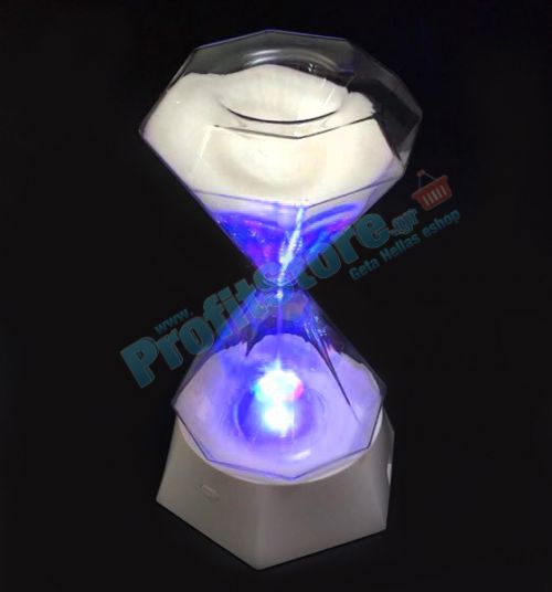 Επαναφορτιζόμενη Κλεψύδρα Διαμάντι με Φωτισμό LED - Diamond Hourglass Sleeping Light
