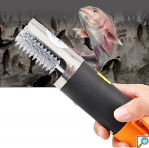 Inox Επαγγελματικός Ηλεκτρικός Φορητός Απολεπιστής Ψαριών 2 Ταχυτήτων Μπαταρίας 6000RPM Επαναφορτιζόμενος Ανοξείδωτος - Electric Fish Scraping 12V