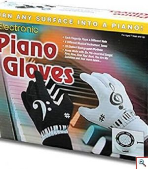 Ηλεκτρονικά Γάντια Πιάνου με Ενσωματωμένο Ηχείο, 6 Ενσωματωμένα Demo Τραγούδια, 8 διαφορετικούς Ήχους Οργάνων & Ρυθμών – Electronic Piano Gloves OEM