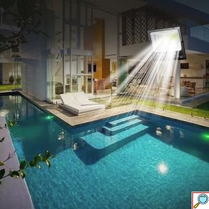 SolarBright Αδιάβροχος Ηλιακός Προβολέας 60-600W LED IP67 Αυτόματος με Φωτοκύτταρο, Φωτοβολταϊκό Πάνελ, Χειριστήριο, Χρονοδιακόπτη - Solar Floodlight