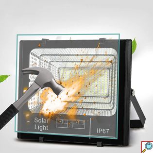 SolarBright Αδιάβροχος Ηλιακός Προβολέας 60-600W LED IP67 Αυτόματος με Φωτοκύτταρο, Φωτοβολταϊκό Πάνελ, Χειριστήριο, Χρονοδιακόπτη - Solar Floodlight
