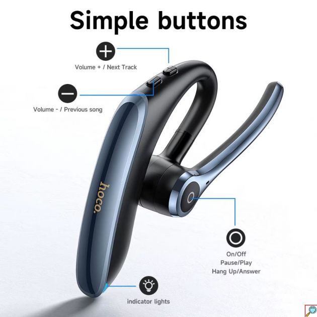 Hoco E90 Ασύρματο In-Ear Mono Headset – Επαγγελματική Ποιότητα Ήχου με ENC