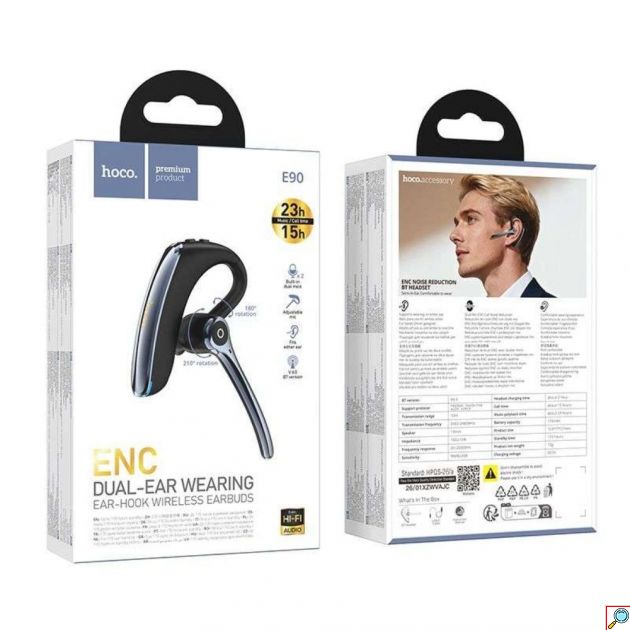 Hoco E90 Ασύρματο In-Ear Mono Headset – Επαγγελματική Ποιότητα Ήχου με ENC