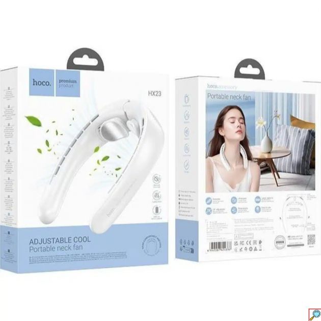HOCO Επαναφορτιζόμενο Ανεμιστηράκι Λαιμού με USB - Λευκό 