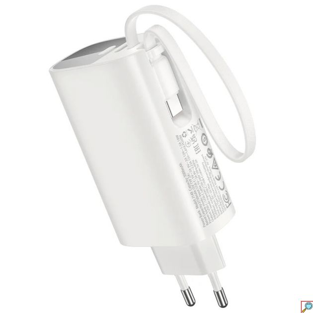 Hoco Power Bank 5000mAh – Φορτιστής και Powerbank με USB-C Καλώδιο, PD 20W, LED Display, Ταχυφόρτιση