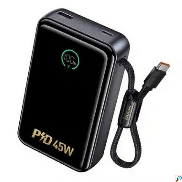 Hoco Shine Power Bank 20.000mAh 45W με 2 Θύρες και Ενσωματωμένο Type-C