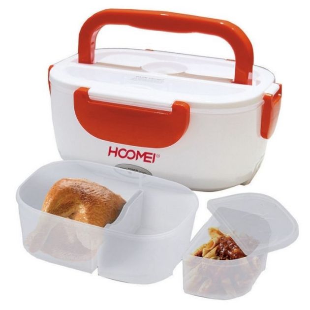 Hoomei Αεροστεγές Ηλεκτρικό Θερμαινόμενο Φαγητοδοχείο - Θερμός 40W με Κουτάλι - Electric Heated Lunchbox