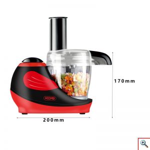 Hoomei® Mini Multi Μίxer 1200W με Κάδο 310ml Κόκκινο HM-6265