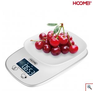 Hoomei® Ψηφιακή Ζυγαριά Ακριβείας Κουζίνας 1gr - 3kg με Μπολ & Οθόνη LCD HM-1240W