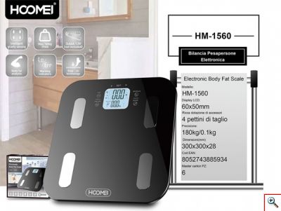Hoomei® Ψηφιακή Ζυγαριά έως 180kg με Μετρητή Λίπους & Μυικής Μάζας & Αισθητήρες Ακριβείας 4 Σημείων