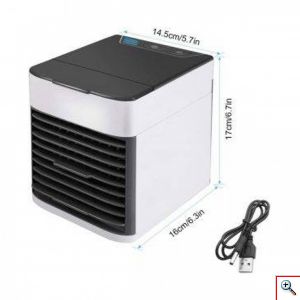 Hoomei® Μίνι Φορητό Air Cooler - Υγραντήρας 3 σε 1 με 3 Ταχύτητες & Ρυθμιζόμενη Μπροστινή Σχάρα