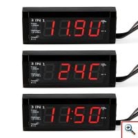 Ψηφιακό Ρολόι - Βολτόμετρο - Θερμόμετρο Αυτοκινήτου WF-518 3 σε 1