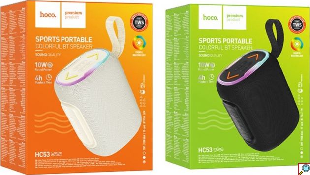Φορητό Ηχείο Bluetooth 10W – Δυνατός Ήχος με RGB Φωτισμό - TWS Stereo, Αδιάβροχο IPX4, USB & TF Card, Compact Design