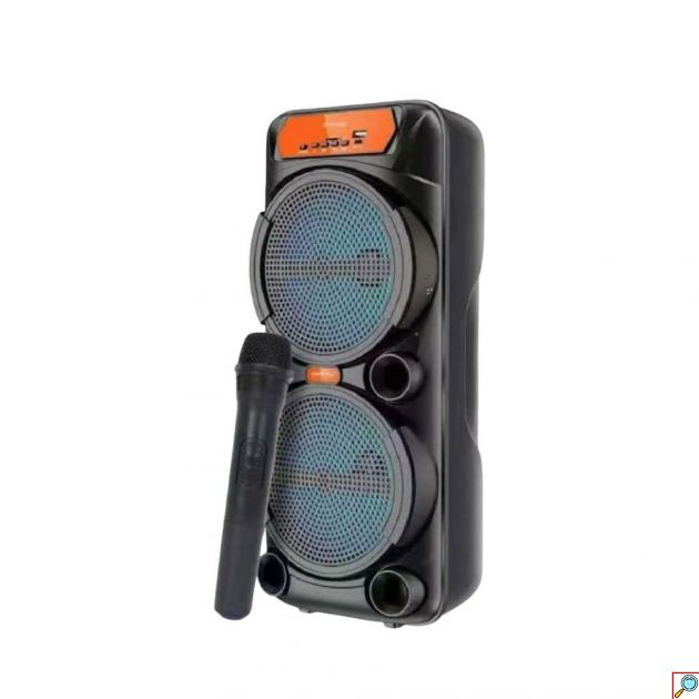 Φορητό Ηχείο Bluetooth Dual 6.5″ με Ασύρματο Μικρόφωνο - Karaoke, RGB Φωτισμός, TWS, FM, USB