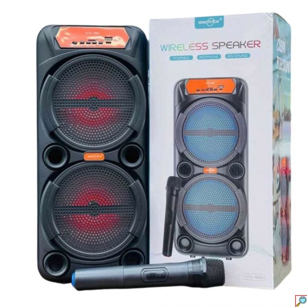 Φορητό Ηχείο Bluetooth Dual 6.5″ με Ασύρματο Μικρόφωνο - Karaoke, RGB Φωτισμός, TWS, FM, USB