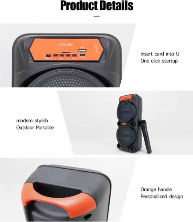 Φορητό Ηχείο Bluetooth Dual 6.5″ με Ασύρματο Μικρόφωνο - Karaoke, RGB Φωτισμός, TWS, FM, USB