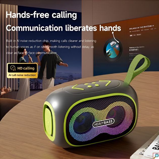 Φορητό Ηχείο Bluetooth με Heavy Bass & RGB Φωτισμό - Hands-Free, AUX, USB, TF Card, TWS, Επαναφορτιζόμενο