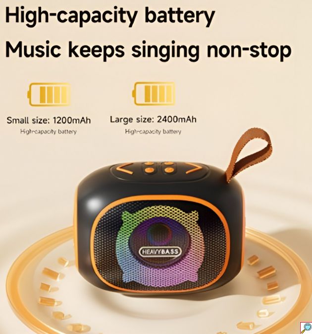 Φορητό Ηχείο Bluetooth με Heavy Bass & RGB Φωτισμό - Hands-Free, AUX, USB, TF Card, TWS, Επαναφορτιζόμενο