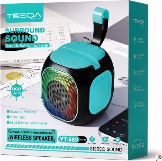 Φορητό Ηχείο Bluetooth με RGB Φωτισμό - Stereo Ήχος, USB & TF Card, Μεγάλη Αυτονομία - Ιδανικό για Πάρτυ & Εκδρομές
