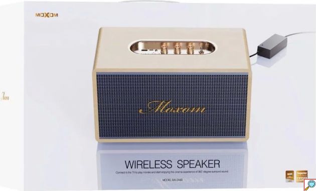 Ασύρματο Ηχείο Bluetooth Moxom 80W – Hi-Fi Στερεοφωνικός Ήχος & Vintage Ξύλινη Όψη - Bluetooth 5.2, Δυνατό Μπάσο, Κομψός Σχεδιασμός