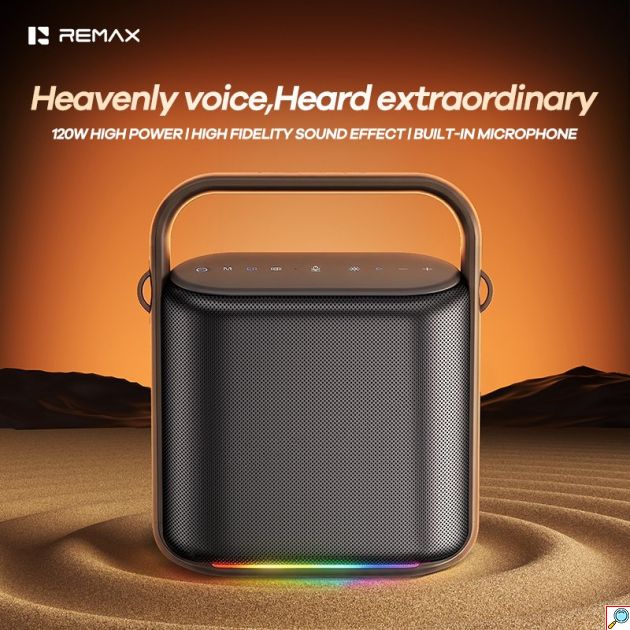 Ασύρματο Ηχείο Bluetooth Remax 120W – Με Μικρόφωνο Karaoke & RGB Φωτισμό - IPX4 Αδιάβροχο, Φορητό Party Speaker, 2.0 Στερεοφωνικό