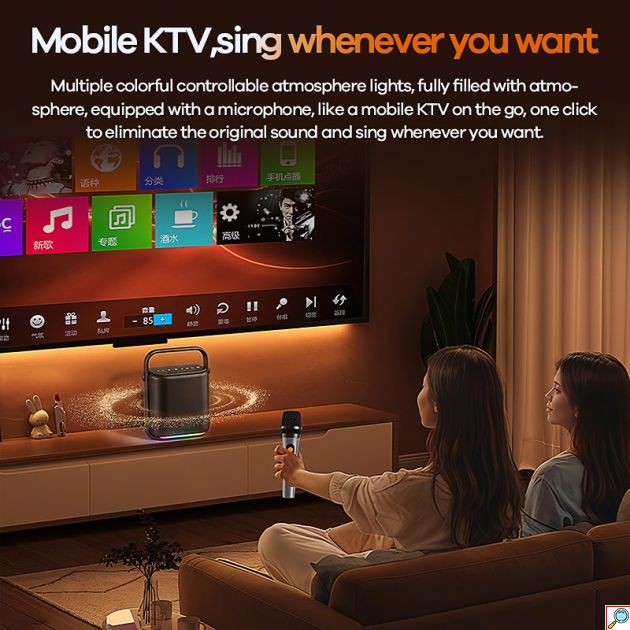 Ασύρματο Ηχείο Bluetooth Remax 120W – Με Μικρόφωνο Karaoke & RGB Φωτισμό - IPX4 Αδιάβροχο, Φορητό Party Speaker, 2.0 Στερεοφωνικό