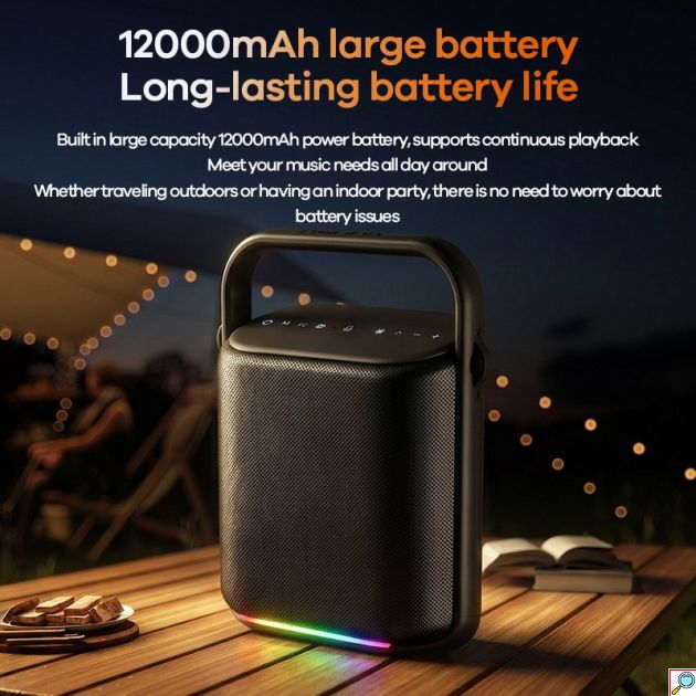 Ασύρματο Ηχείο Bluetooth Remax 120W – Με Μικρόφωνο Karaoke & RGB Φωτισμό - IPX4 Αδιάβροχο, Φορητό Party Speaker, 2.0 Στερεοφωνικό