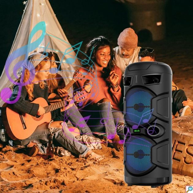 Φορητό Ηχείο Bluetooth 20W με Μικρόφωνο - RGB Φωτισμός, AUX, USB, Κάρτα Μνήμης, Έως 10 ώρες