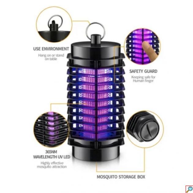 Ηλεκτρική Εντομοπαγίδα BCT-6 2W – UV LED 365nm & Ασφαλής Σχεδιασμός | Αποτελεσματική Προστασία από Κουνούπια & Έντομα