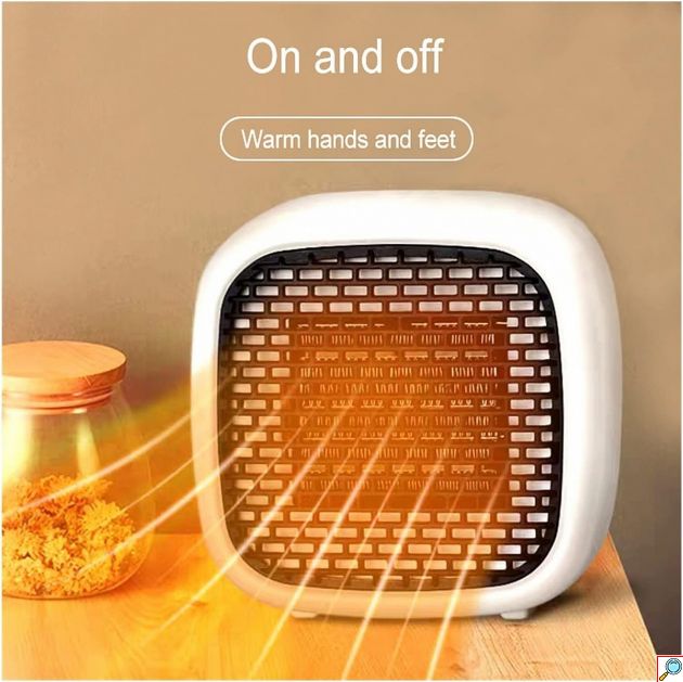 Επιτραπέζιο Ηλεκτρικό Αερόθερμο 800W – Compact Σχεδιασμός & Άμεση Θέρμανση - Προσωπική Θέρμανση για Γραφείο, Δωμάτιο, Χαμηλή Κατανάλωση, Λευκό