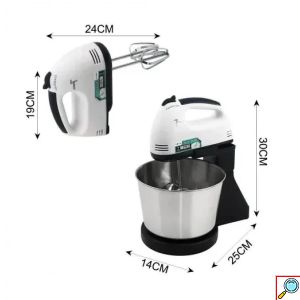 Ηλεκτρικό Μίξερ Χειρός 250W 7 Ταχυτήτων & Κάδο 2L - RAF