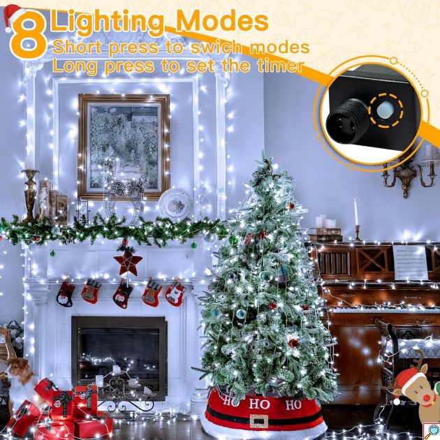 Ηλιακά Χριστουγεννιάτικα Λαμπάκια 13.95m 280LED Λευκού Ψυχρού Φωτισμού