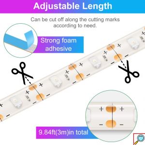 Ηλιακή Αδιάβροχη Ταινία LED RGB 5m IP65 με Βάση Πάνελ - Πάσσαλο Εξωτερικού Χώρου Πολύχρομου Φωτισμού