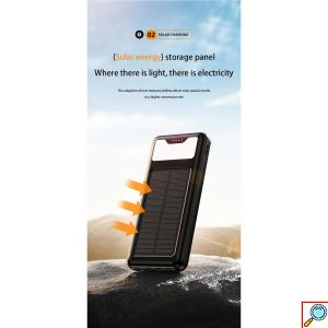 Ηλιακό Power Bank 12000mAh με 4 Ενσωματωμένα Καλώδια & LED Φακό ANDOWL Q-DC79