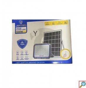 Ηλιακός Προβολέας LED 500W Αδιάβροχος με Πάνελ και Τηλεχειριστήριο Jortan