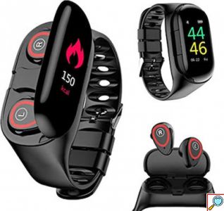 TWS 2 σε 1 Bluetooth Ακουστικά και Ρολόι Smartwatch με Παλμογράφο, Activity Tracker, Θερμιδομετρητή και Ειδοποιήσεις Εφαρμογών