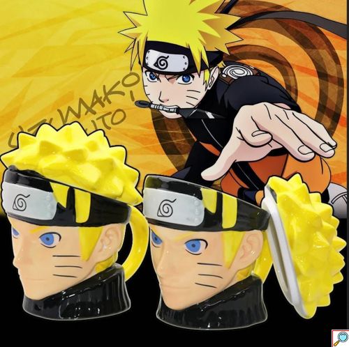 Τρισδιάστατη Ανάγλυφη Κεραμική Κούπα Naruto 3D με Καπάκι για Καφέ και Τσάι
