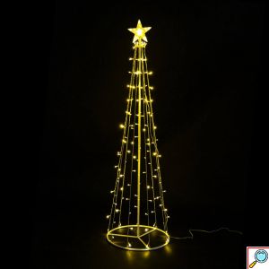 Μοντέρνο Χριστουγεννιάτικο Δέντρο Κώνος Αδιάβροχο με Θερμό LED Φωτισμό 120εκ