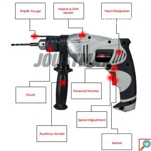 JOUSTMAX Κρουστικό Δράπανο 2 Λειτουργιών 750W 13mm-Impact Drill JST21302