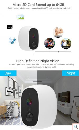Mini Ηλιακή Αδιάβροχη Ασύρματη IP WiFi Κάμερα Full HD 1080p με Ηλιακό Πάνελ με Φακό 3.6mm Hebeiros