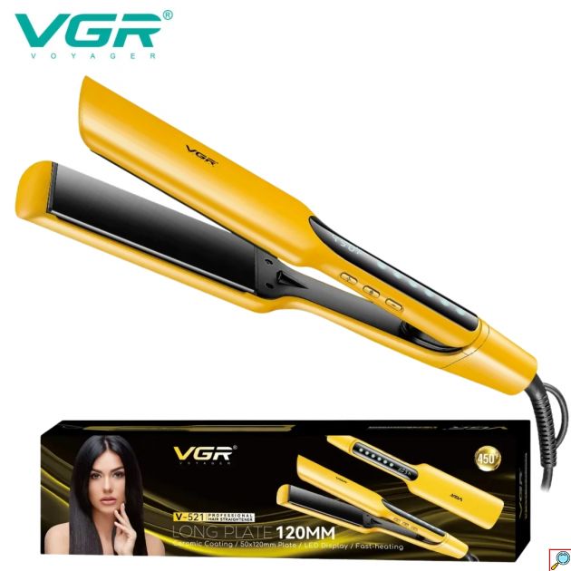 Ισιωτική Μαλλιών VGR με Κεραμικές Πλάκες 120MM - Με Οθόνη LED & Ταχεία Θέρμανση - VGR